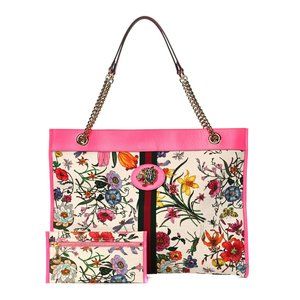 Gucci Rajah Pink Floral Maxi Tote Bag Web Detail